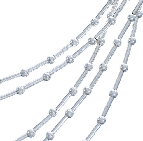 Genuine Liquid Sterling Silver 5 Strands 16-1/4" Necklace Jewelry BX120697
